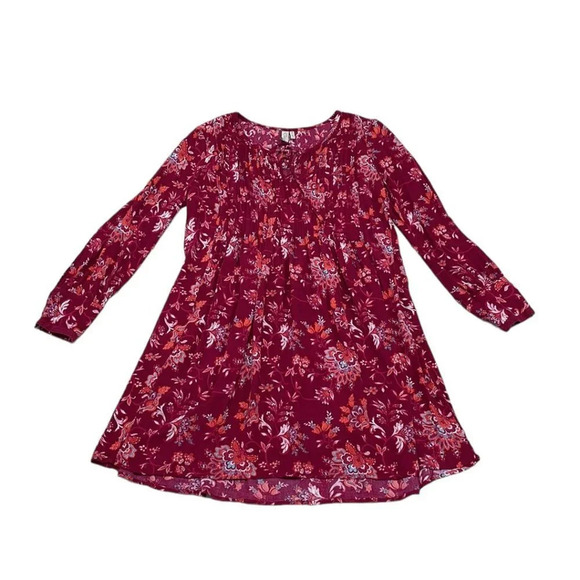 Sahalie Dress Long Sleeve Midi Red Floral Size Medium M - Picture 4 of 16
